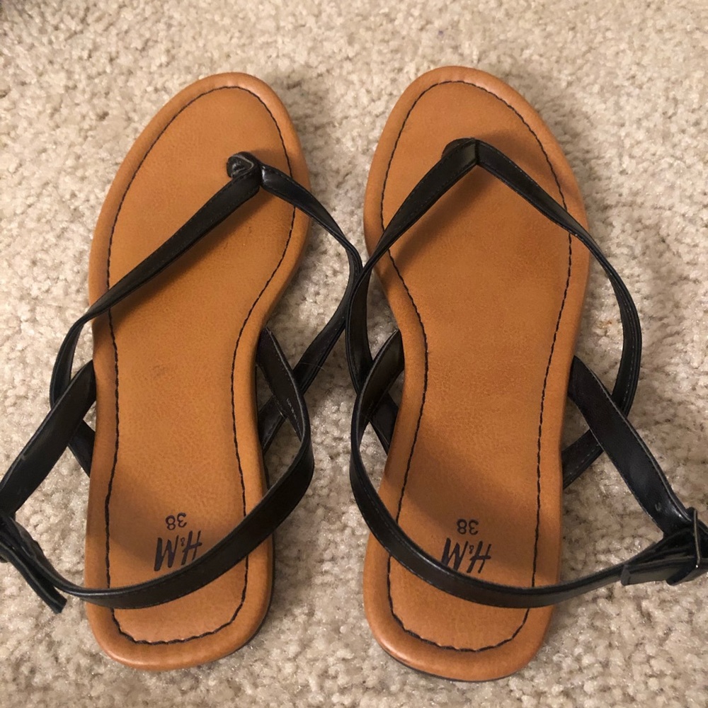 Black and Tan Sandals
